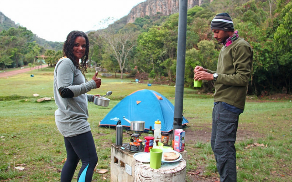 Café da manhã no Camping do Parque do Paredão