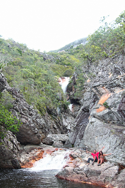 Edmar e Rosana na Cachoeira do Ofurô