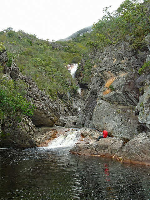 Edmar fotografando da Cachoeira do Ofurô
