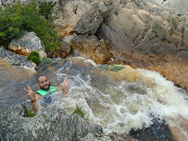 Edmar na cachoeira do Rio Preto