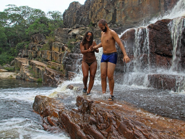 Rosana e eu na Cachoeira